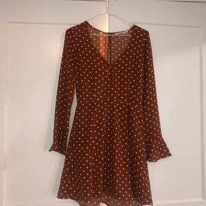 Burnt Orange Polka Dot Dress